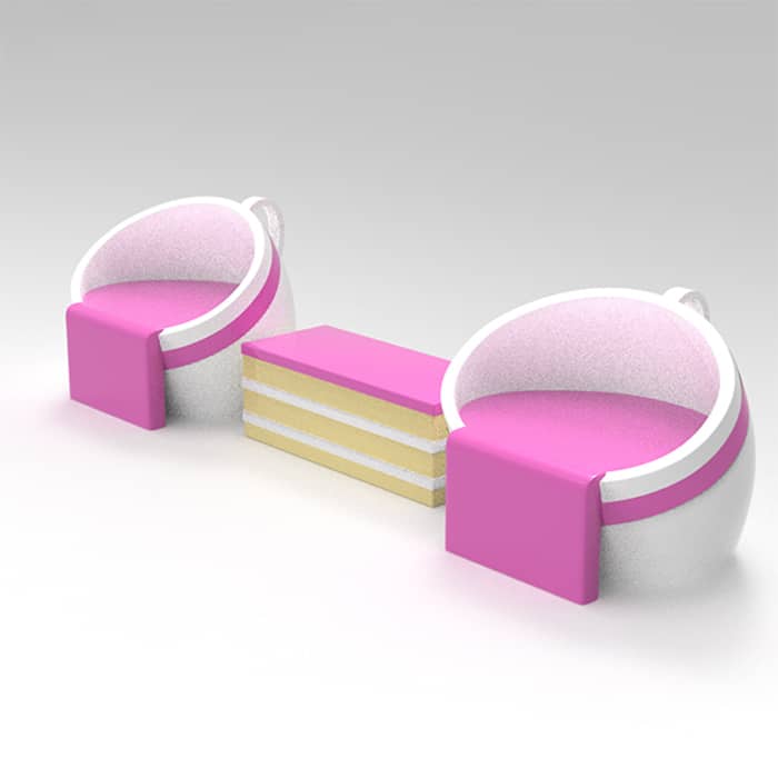 Coffee Cup and Cake Seating DKY010
