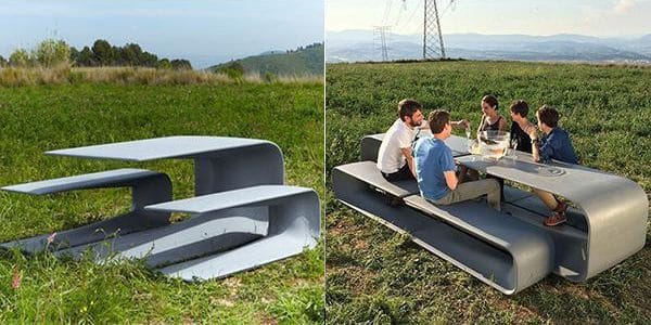 planters with bench seating