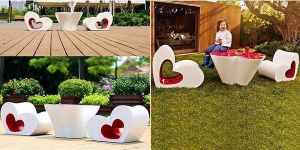 the funky furniture factory Heart Shaped Table and Chairs Set DKY052