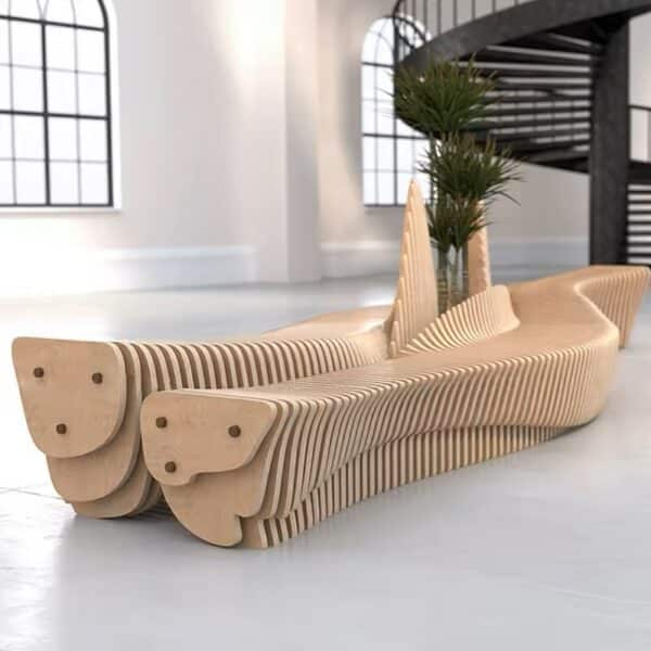 Sliced Amboyna Timber Bench DKY677F