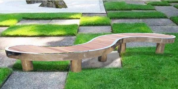 S Shaped Timber Bench DKY823