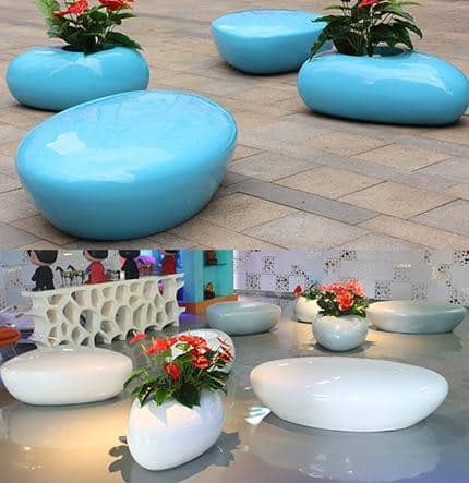 Droplet Shaped Bench/Planter Combination DKH319