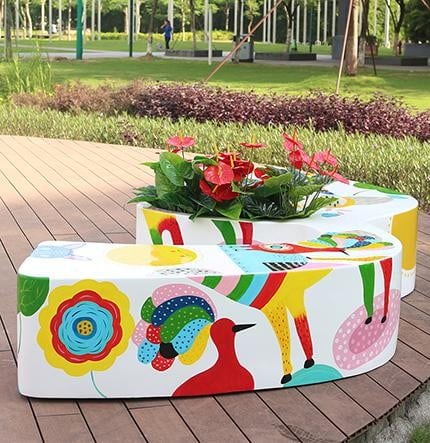 W Shaped Bench/Planter Combination NO: DKY619